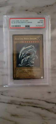 YUGIOH! PSA 8 2002 Blue-Eyes White Dragon SDK-001 Ultra Rare-image
