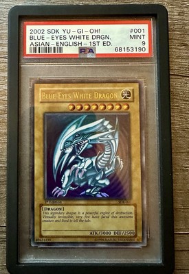 2002 Sdk Yu-Gi-Oh! First Edition Blue Eyes White Dragon, Asian English# 001 PSA9-image