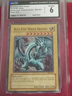 Blue Eyes White Dragon SKE-001 1st Edition “HOLO BLEED” CGC 6 EX/NM-image