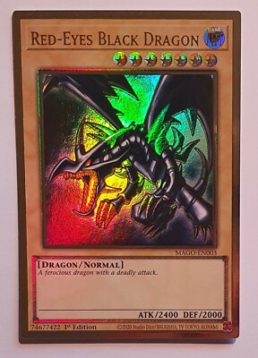 Yugioh Red-Eyes Black Dragon 1st Edition Premium Gold Rare MAGO-EN003 MINT-image