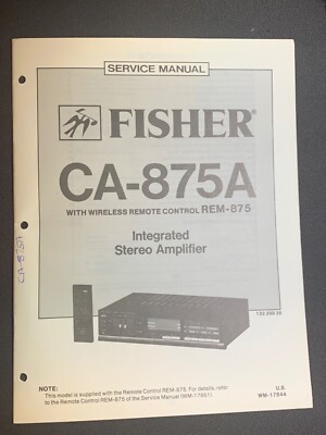 Fisher CA-875A Service Manual Integrated  Stereo Amplifier Original-image