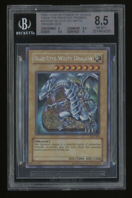 BLUE EYES WHITE DRAGON 2004 YUGIOH POC Kaiba The Revenge PCK-001 Card BGS 8.5-image