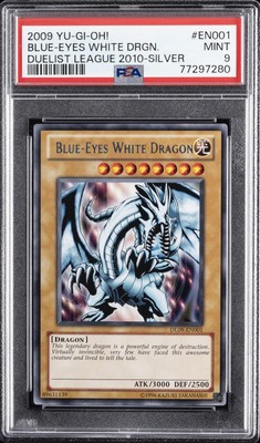 2009 YU-GI-OH! DUELIST LEAGUE 2010 WEDGEWOOD #EN001 BLUE-EYES WHITE DRAGON PSA 9-image
