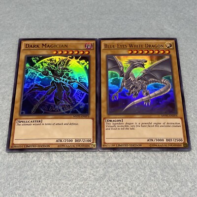Yugioh Blue Eyes White Dragon + Dark Magician Ultra Rare DSOD Alter Art Set MVP1-image