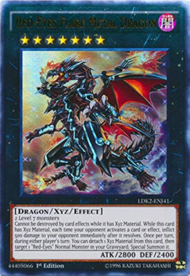 Yugioh! 2x Red-Eyes Flare Metal Dragon x2 LDK2-ENJ41 Ultra 1st Edition NM-image