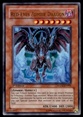Yu-Gi-Oh! 1st Edition Red-Eyes Zombie Dragon #SDZW-EN001 Light Play-image