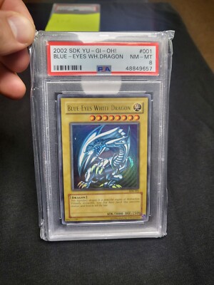 2002 SDK YU-GI-OH! BLUE EYES WHITE DRAGON #001 PSA 8-image