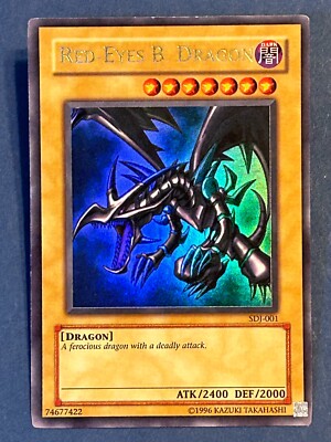 Yu-Gi-Oh! Red-Eyes Black Dragon HOLO RARE SDJ-001 Joey Unlimited Edition LP-image