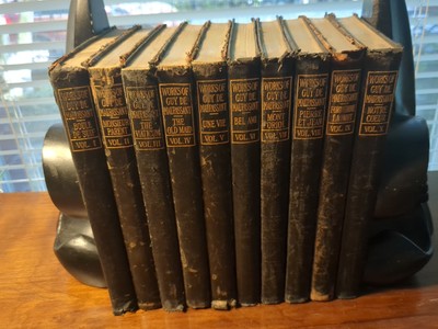 The Works Of Guy de Maupassant  Complete 10 Volume Set Black Limp Leather  1909-image