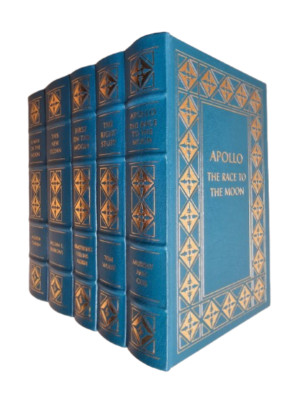 The Race to Space Easton Press 5 Volumes Man Moon Apollo Right Stuff New Ocean-image