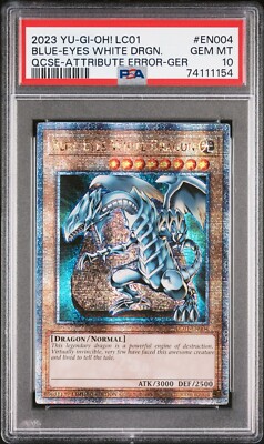PSA 10 Blue Eyes White Dragon EN004 25th Quarter Century Secret Rare Yugioh GER-image
