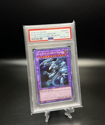 Yugioh PSA 7 NM-MT Blue-Eyes Ultimate Dragon LCKC-EN057 Secret Rare 1st Edition-image