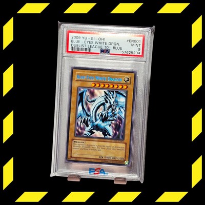 Blue-Eyes White Dragon PSA 9 *BlueNAME* Duelist League Promo DL09-EN001 Yugioh -image