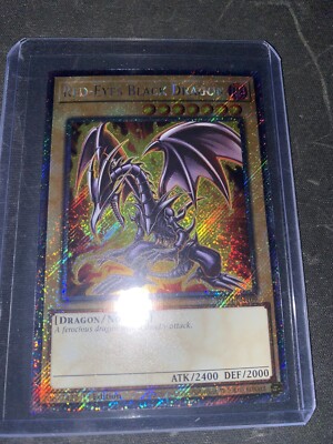 YGO Red-Eyes Black Dragon Platinum Secret  Bandai Art NM Stampede RA04-EN109 -image