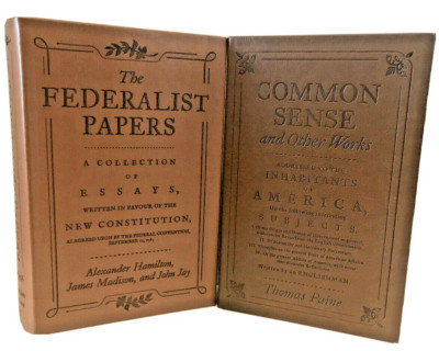 ❤️COMMON SENSE and THE FEDERALIST PAPERS Set of 2 Faux Leather Books BRAND NEW-image