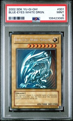 PSA 9 MINT Blue-Eyes White Dragon SDK-001 Ultra Rare Unlimited  Yugioh-image