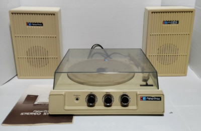 1983 FISHER-PRICE STEREO SYSTEM RECORD PLAYER WITH SPEAKERS 33/45 Tested #835-image