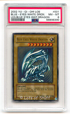 PSA 8 NM-MT Yu-Gi-Oh! Blue-Eyes White Dragon LOB SDK-001 2002 Ultra Rare 001 -90-image