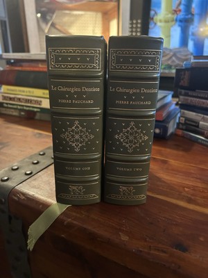 Le Chirurgien Dentiste ~ Pierre Fauchard ~ ILLUSTRATED 2 VOLUME LEATHER SET-image