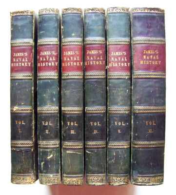 1837 U.K. Edition THE NAVAL HISTORY OF GREAT BRITAIN By WM. JAMES Six Volume Set-image