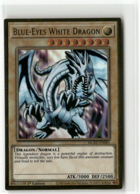 Blue-Eyes White Dragon MGED-EN001 Gold Rare NM 1st Ed Yugioh-image