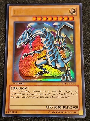 Yugioh Blue-Eyes White Dragon SDBE-EN001 Ultra Rare 1st Ed VLP-image