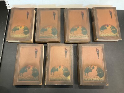 Antique Beacon Lights of History - John Lord, 1921 Wise Co Leatherbound 1-7  Set-image