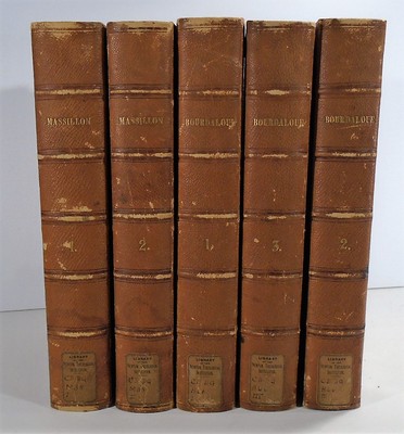 Oeuvres de Massillon WORKS Five Volume Set LEATHER BINDINGS 1838 Paris RARE -image