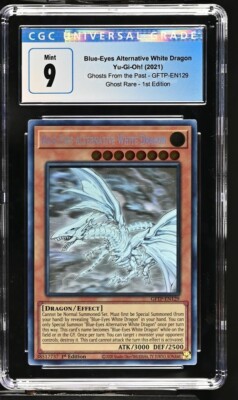 CGC 9 Yugioh Blue-Eyes Alternative White Dragon GFTP-EN129 Ghost Rare 1st ed-image