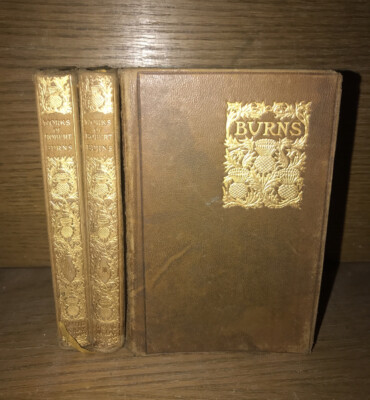 LEATHER Set; Works Of ROBERT BURNS! Complete Limp Leatherbound Full Poetry-image