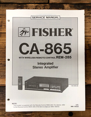 Fisher CA-865 Amplifier  Service Manual *Original*-image