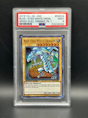 Yugioh PSA 9 MINT Blue-Eyes White Dragon STP1-EN004 Speed Duel Ultra Rare S#8089-image