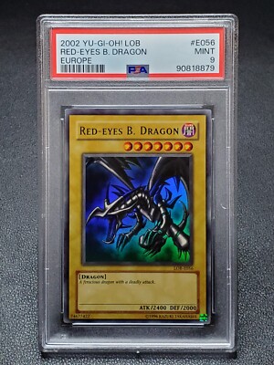 2002 Yugioh LOB-E056 Red-Eyes B. Dragon Ultra Rare Unlimited EU PSA 9 Mint-image