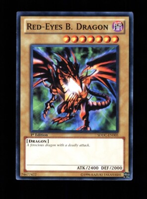 YU-GI-OH! RED-EYES B. DRAGON SDDC-EN005 1ST EDITION STARTER DECK TCG-image