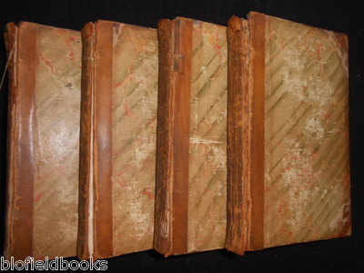 Walter Scott: Peveril of the Peak-Full 4 Volume Set-1822-1st-Half Leather Bound-image