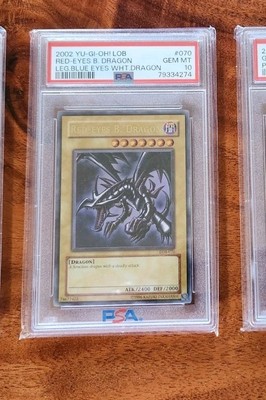 PSA 10 Red Eyes Black Dragon LOB-070 Ultra Rare 2002 English Yu-Gi-OH! Card TCG-image