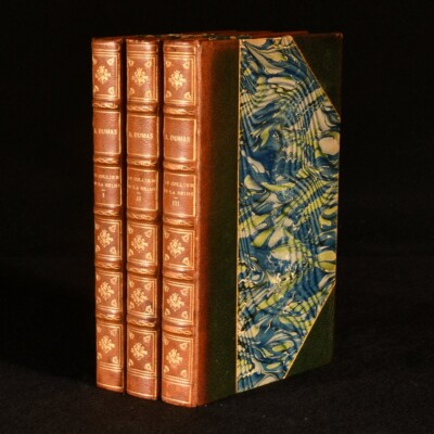 1896 3vols Le Collier de la Reine Alexandre Dumas Leather Binding-image