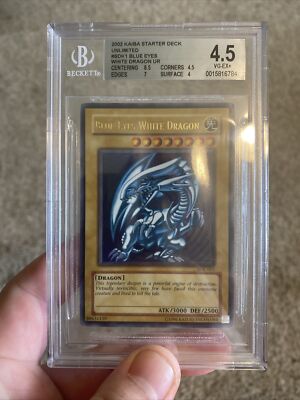 YUGIOH! BGS 4.5 2002 Blue-Eyes White Dragon SDK-001 Ultra Rare Unlimited-image