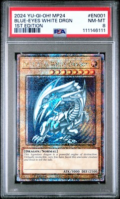 2024 YU-GI-OH! MP24-25TH ANV TIN: DUELING MIRRORS BLUE-EYES WHITE DRAGON PSA 8-image