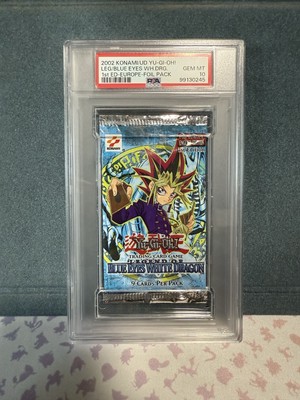 Yugioh Legend of Blue Eyes White Dragon LOB Booster Pack 1st Ed Eu PSA 10 POP 5-image