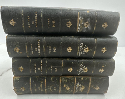 Oeuvres Complètes de J.J. Rousseau. TOMES Emile Lot of 4-image