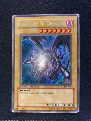 1996 Yu•Gi•Oh! - Red Eyes Black Dragon - Rare Limited Edition #BPT-005 -image