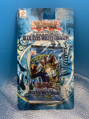 Vintage Yugioh Factory Sealed Legend of Blue Eyes White Dragon Blister Pack-image