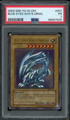 Yu-Gi-Oh Blue-Eyes White Dragon Holo SDK Star Deck Kaiba 001 PSA 1 Poor-image