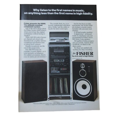 1982 Fisher 8500 Stereo System  - Vintage Print Ad-image