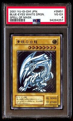 PSA 4 Blue-Eyes White Dragon SM-51 Spell of Mask ULT 2001 Japanese Graded Card-image