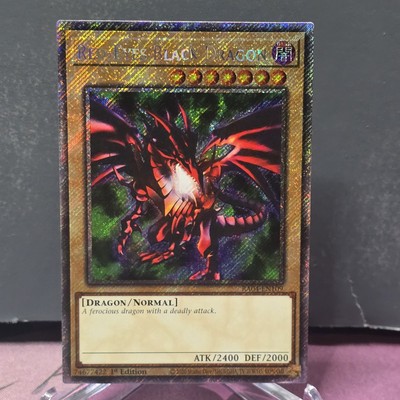 YGO Red-Eyes Black Dragon Platinum Secret Rare Alt Art NM Stampede RA04-EN109 B-image
