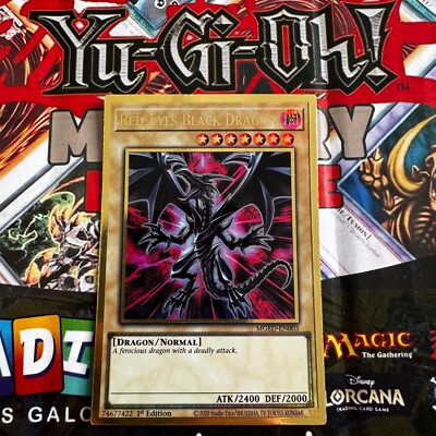 YUGIOH Gold Rare Red-Eyes Black Dragon MGED-EN003 1st Edition NM-image