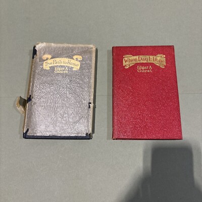 Antique Book Set -When Day Is Done 1921 - The Path To Home 1919 - Edgar A Guest-image