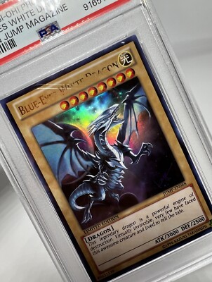 Yugioh Blue Eyes White Dragon JUMP-EN068 PSA 8 Ultra Rare Promo 2014 Name Error-image